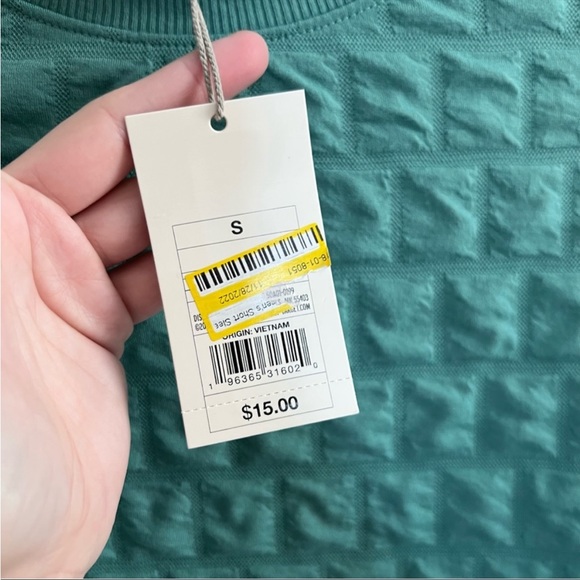 A NEW DAY Textured Turquoise Cropped Tee - Picture 3 of 3